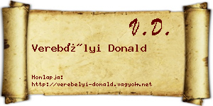 Verebélyi Donald névjegykártya